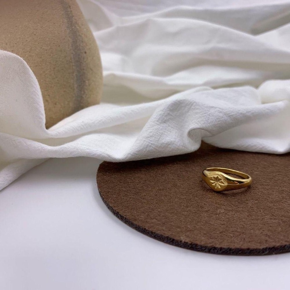 🔥CLEARANCE🔥18K Gold Plated North Star Signet  Ring